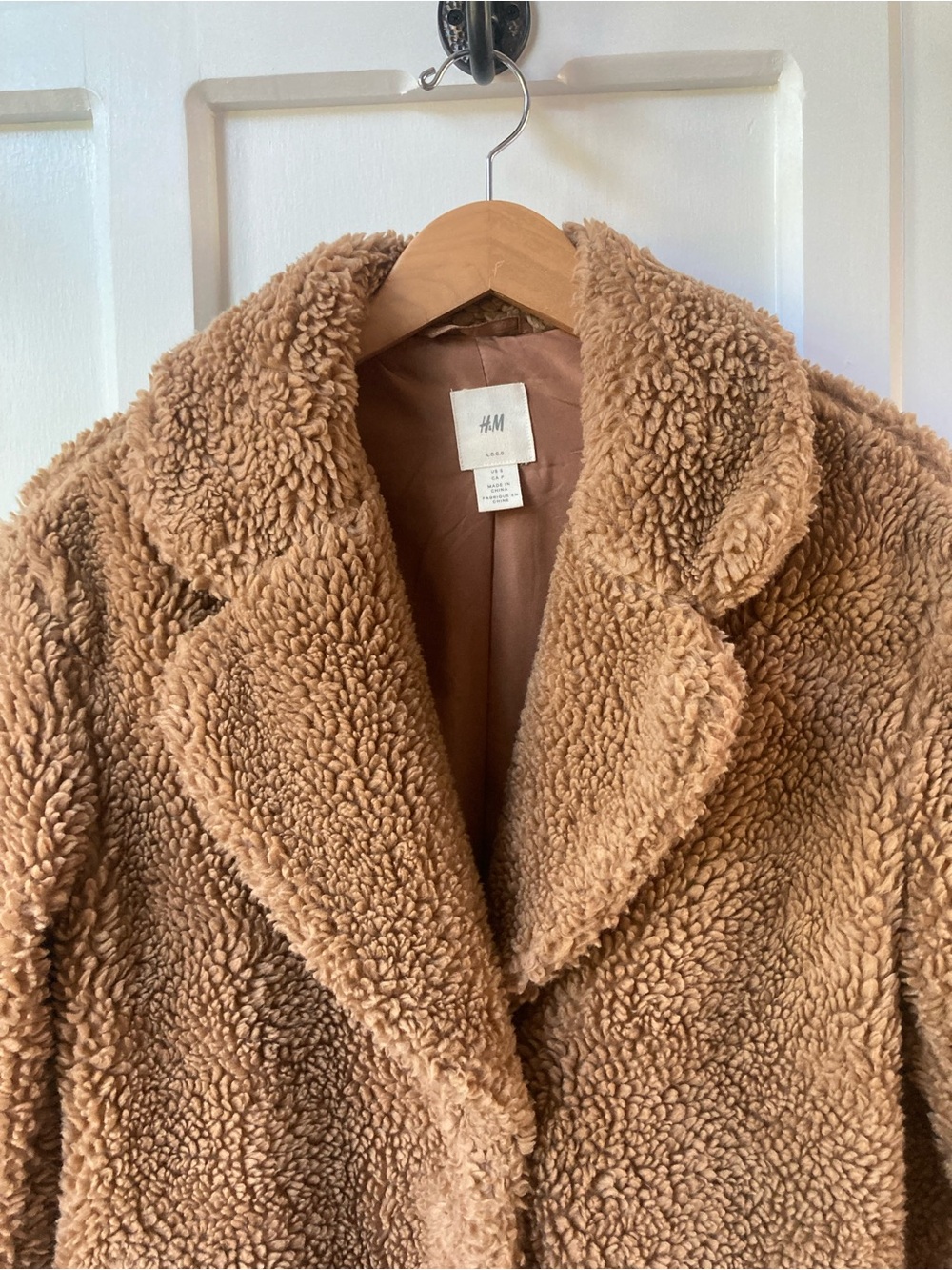 H&M | Cozy Women’s Teddy Coat in Camel - Picture 4 of 7